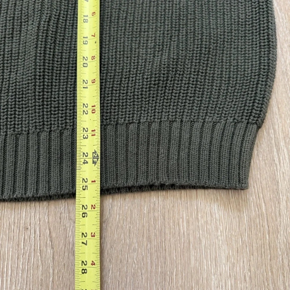GAP Men's Knit Pullover‎ Sweater XL Green Chunky Crew Neck Fisherman Striped